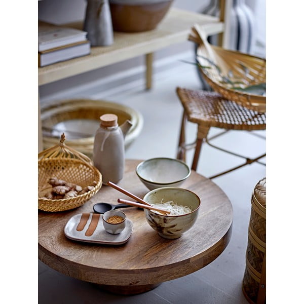 Bottiglia in gres beige e bianco con tappo , 600 ml Masami - Bloomingville-image-1