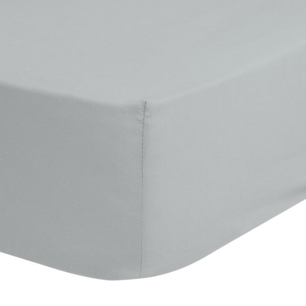 Lenzuolo elastico di cotone grigio, 90 x 200 cm - Good Morning-image-1