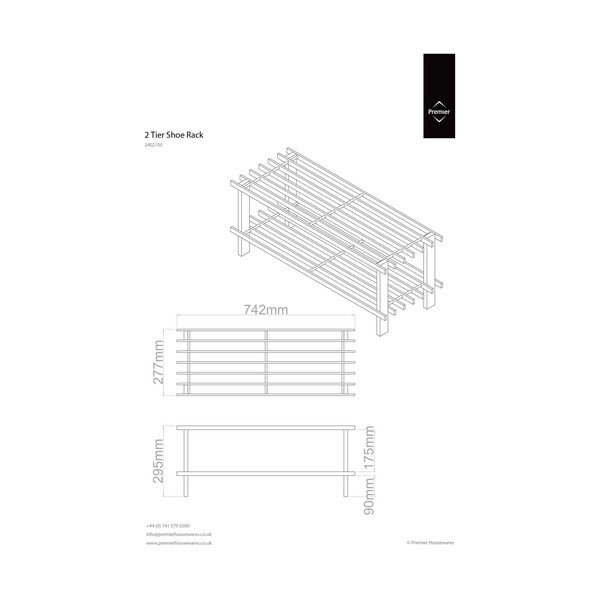 Scarpiera di colore naturale in cedro massiccio – Premier Housewares-image-2