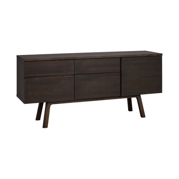 Credenza colore naturale scuro in rovere massiccio 170x77x42 cm Cleardale – Rowico