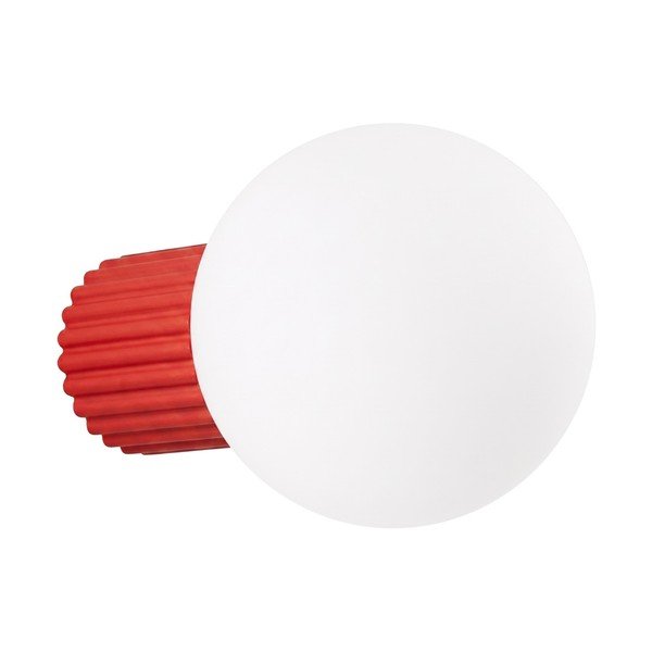 Lampada da parete rossa in vetro opale ø 12 cm Orbital – Sollux