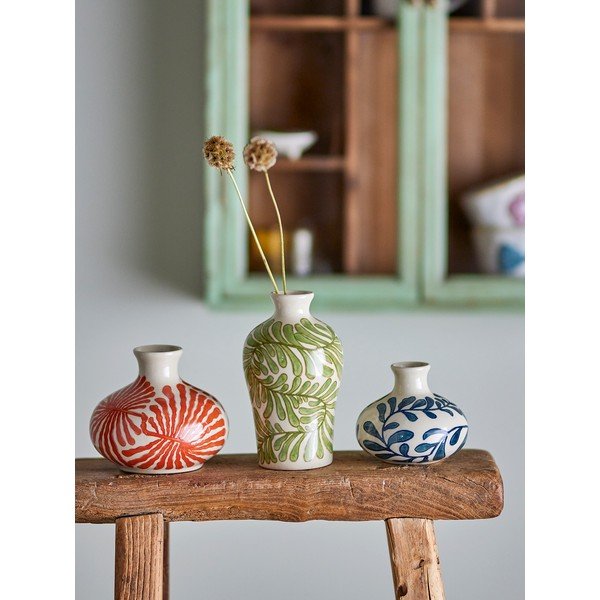 Set di vasi in gres dipinti a mano 3 pz (altezza totale 16 cm) Fauni – Bloomingville-image-2