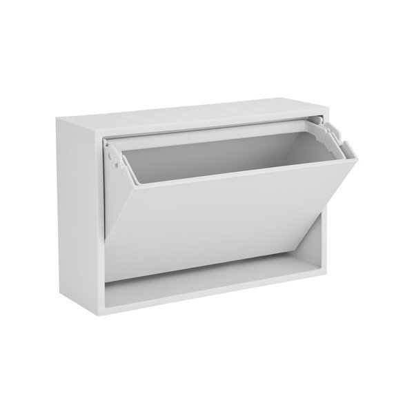 Cestino per la spazzatura bianco in plastica riciclata da parete Mini Box – ReCollector
