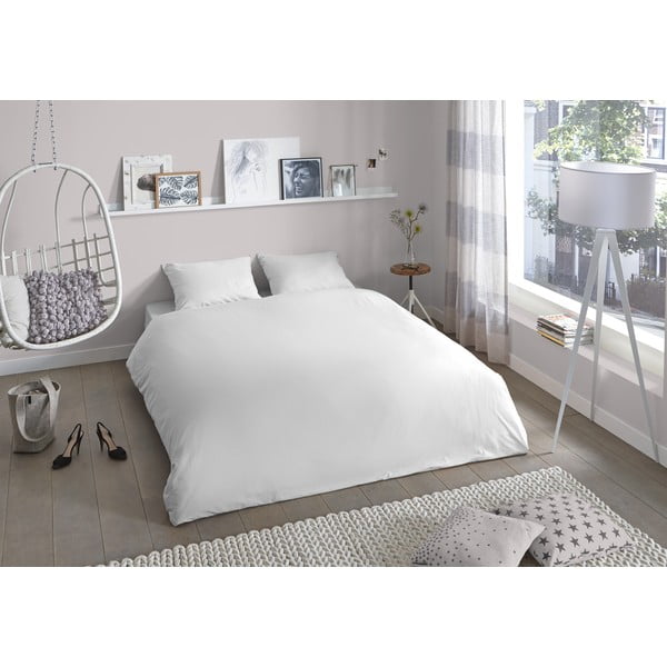 Biancheria da letto matrimoniale in cotone bianco versal, 200 x 220 cm Uni - Good Morning-image-1