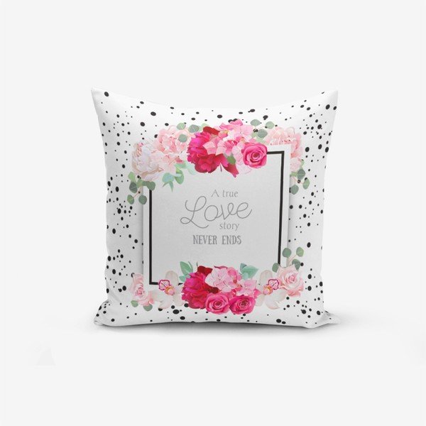 Federa in misto cotone Una vera storia d'amore, 45 x 45 cm - Minimalist Cushion Covers