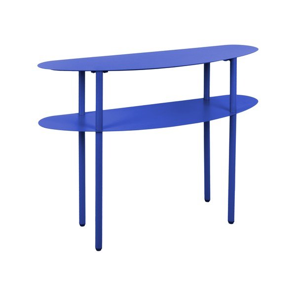 Tavolo consolle blu in metallo 28x90 cm Cool Retro – Leitmotiv