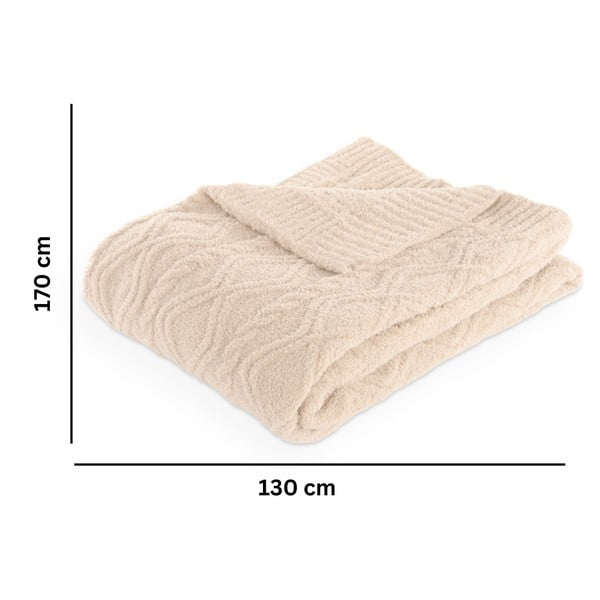 Coperta avorio in micropile 130x170 cm Aspen – Tiseco Home Studio-image-2