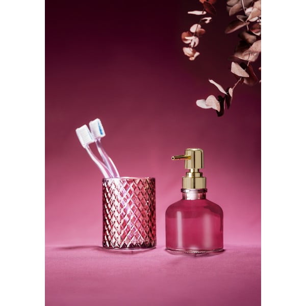 Portaspazzolino rosa scuro in vetro Atessa – Wenko-image-3