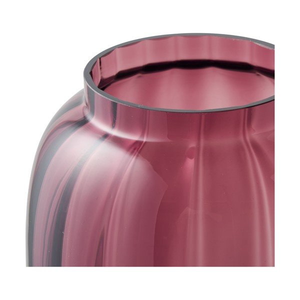 Vaso rosso in vetro fatto a mano (altezza totale 21 cm) – House Nordic-image-3