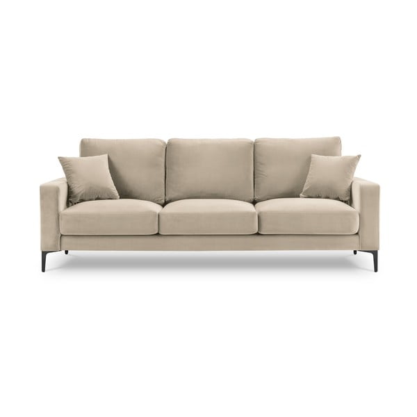 Divano in velluto beige, 220 cm Harmony - Kooko Home