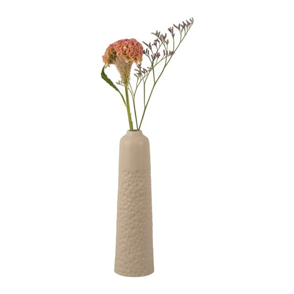 Vaso in ceramica beige scolpito, altezza 27,5 cm - PT LIVING-image-2