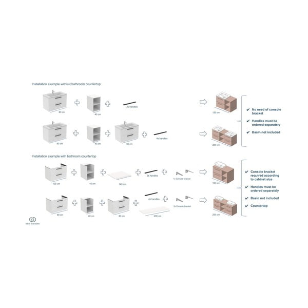 Piano sottolavabo antracite 100x51 cm i.Life B - Ideal Standard-image-4