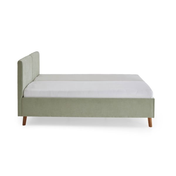 Letto matrimoniale imbottito verde chiaro con rete inclusa 160x200 cm Piano – Meise Möbel-image-2