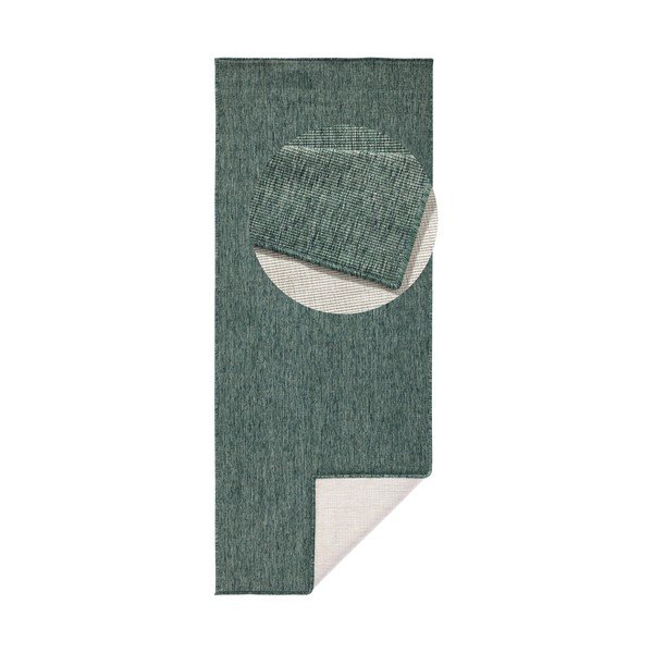 Runner da esterno bifacciale verde scuro bougari Miami, 80 x 350 cm - Bougari