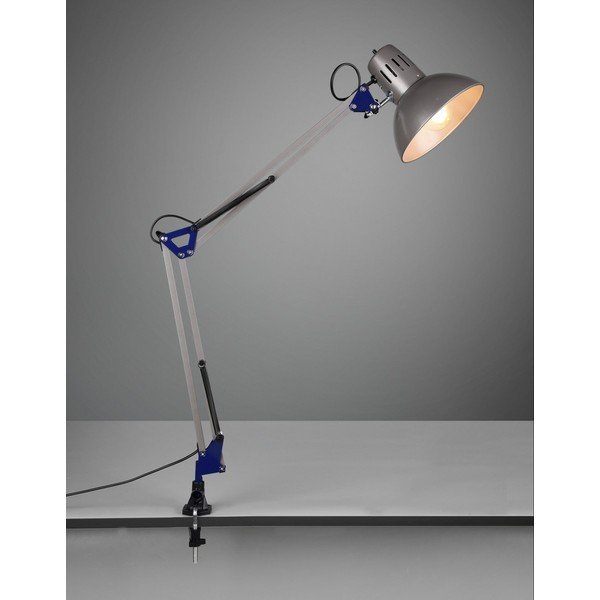 Lampada da tavolo argentata con struttura flessibile/con clip (altezza totale 73,5 cm) Tajo – Trio-image-1