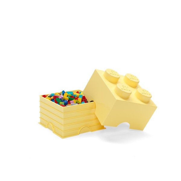 Scatola portaoggetti quadrata giallo chiaro - LEGO®-image-1