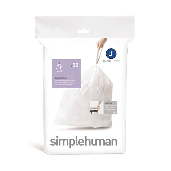 Sacchetti della spazzatura con chiusura 20 pz 45 l J - simplehuman