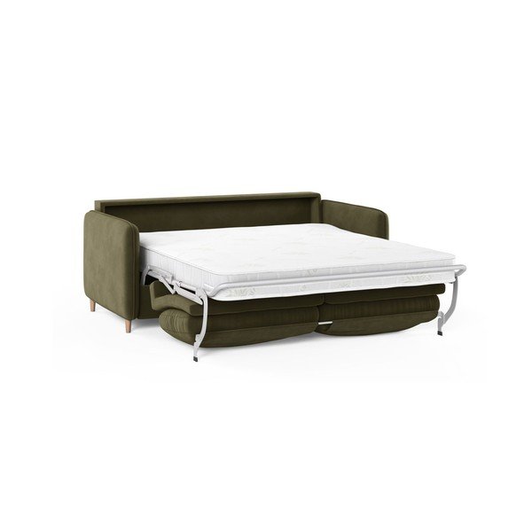 Divano verde per il riposo quotidiano con rivestimento in velluto 184 cm – Micadoni -image-1