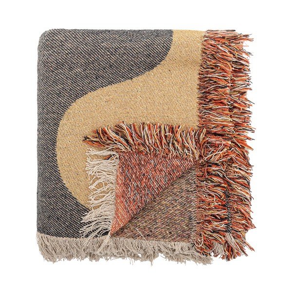 Coperta marrone in cotone riciclato 130x160 cm Arni – Bloomingville-image-3