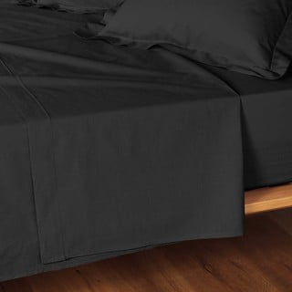 Lenzuolo in cotone nero 180x290 cm Lina - douceur d'intérieur