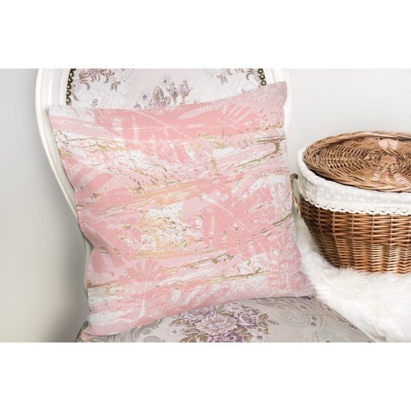 Federa per cuscino Foglie rosa a pennello, 45 x 45 cm - Minimalist Cushion Covers-image-1