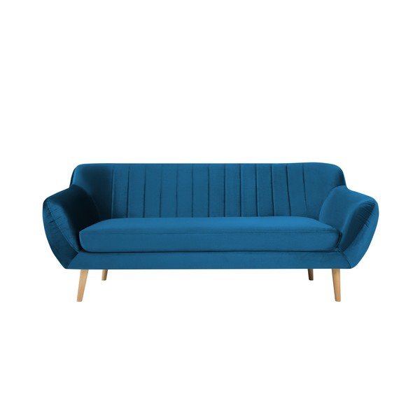 Divano blu a tre posti Benito - Mazzini Sofas
