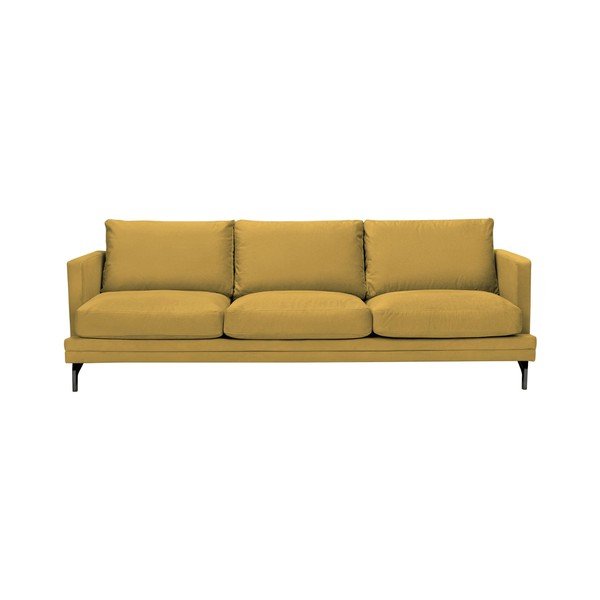 Žlutá pohovka s podnožím v černé barvě Windsor & Co Sofas Jupiter