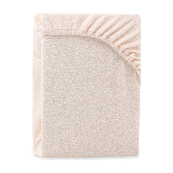 Lenzuolo elastico beige chiaro ad alto contenuto di cotone , 120/140 x 200 cm Ruby - AmeliaHome
