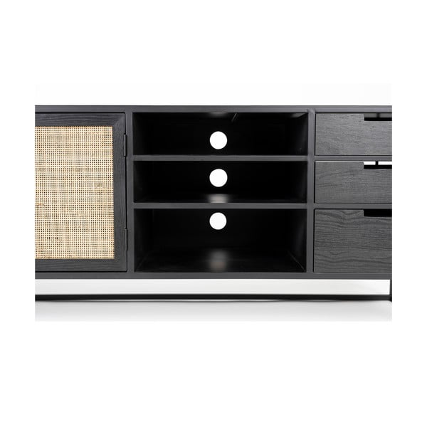Tavolo TV in rattan nero 38x55 cm Guuji - White Label-image-3