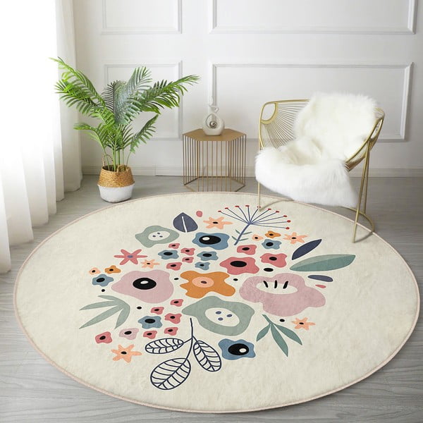 Tappeto rotondo lavabile adatto ai robot aspirapolvere ø 120 cm Comfort - Mila Home-image-4