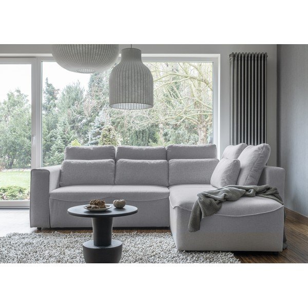 Divano letto angolare grigio chiaro (variabile) Homely Tommy - Miuform-image-1