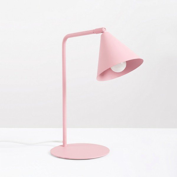 Lampada da tavolo rosa in acciaio con struttura flessibile (altezza totale 35 cm) Zylo – Sollux-image-4