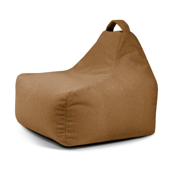 Pouf a sacco per bambini marrone con rivestimento in bouclé Game Amuse – SLOWDOWN