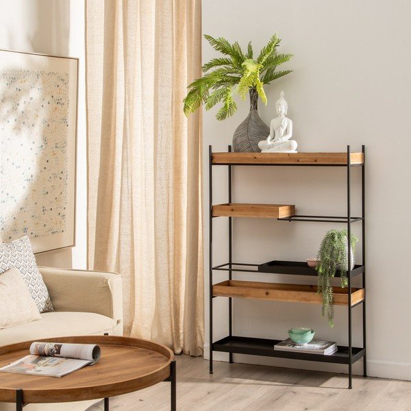 Scaffale in metallo nero 85x130 cm - Ixia-image-1