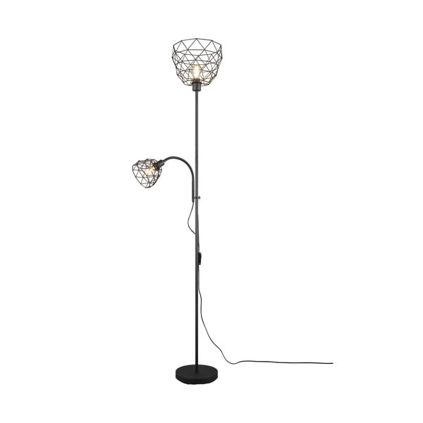 Lampada da terra nera con paralume in metallo (altezza 180 cm) Haval - Trio-image-1