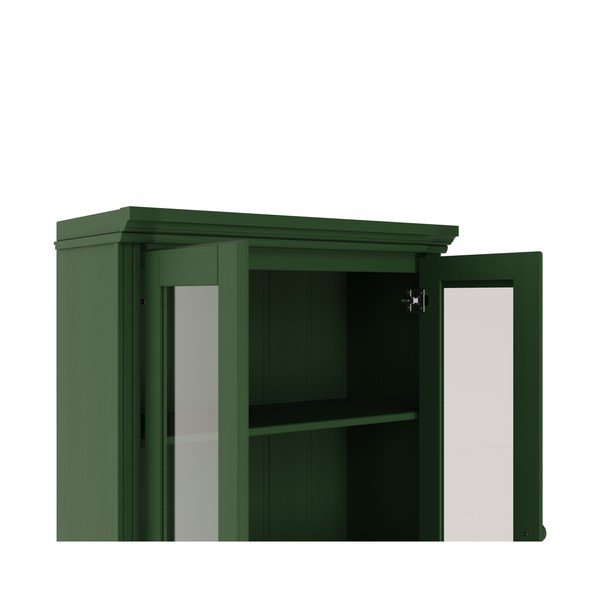 Vetrina verde in pino massiccio 74x118x35 cm Anita – Støraa-image-3