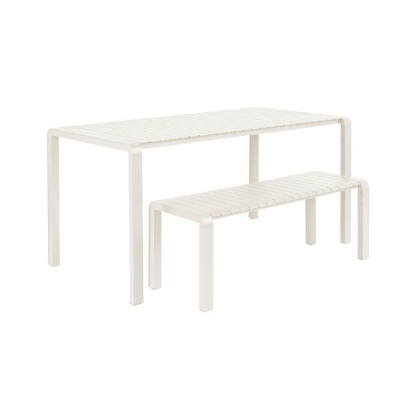 Panca da giardino in metallo bianco Vondel - Zuiver-image-3