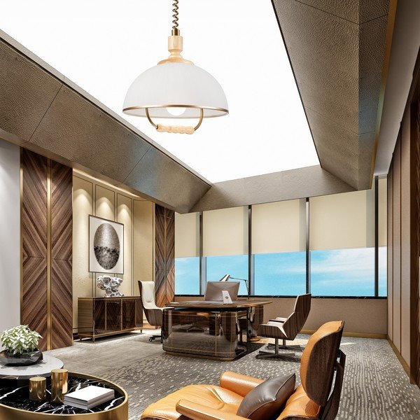 Lampadario di colore bronzo-naturale con paralume in vetro ø 30 cm Ramona - LAMKUR-image-1