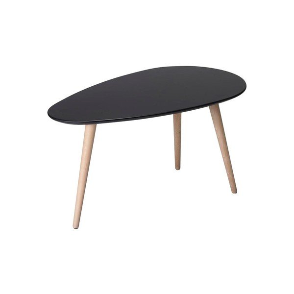 Tavolino nero con gambe in faggio , 75 x 43 cm Fly - Furnhouse
