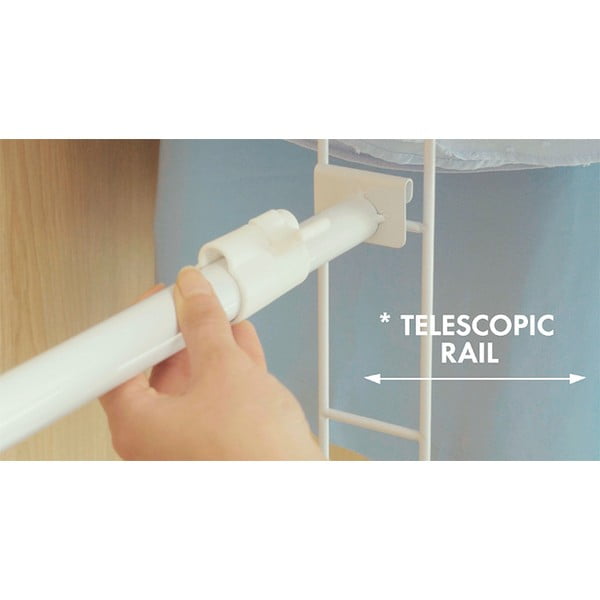 Binario telescopico bianco per indumenti - Compactor-image-2