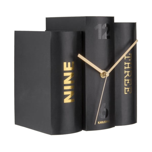 Orologio da tavolo nero a forma di libro Book - Karlsson-image-1