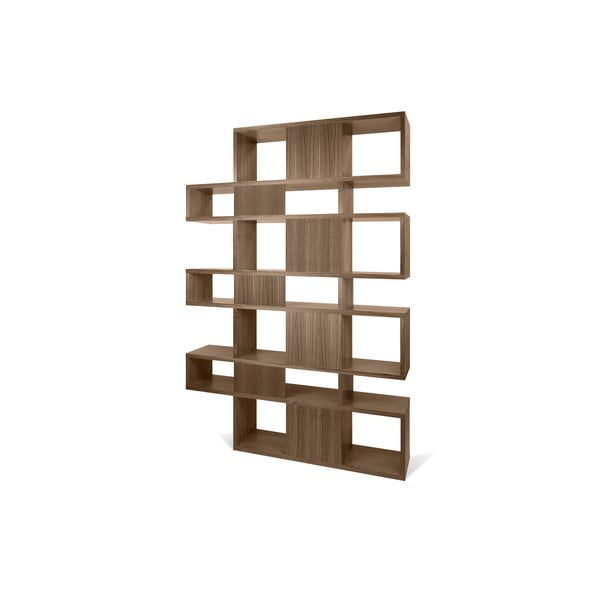 Libreria in legno di noce decorato Londra, altezza 220 cm - TemaHome-image-1