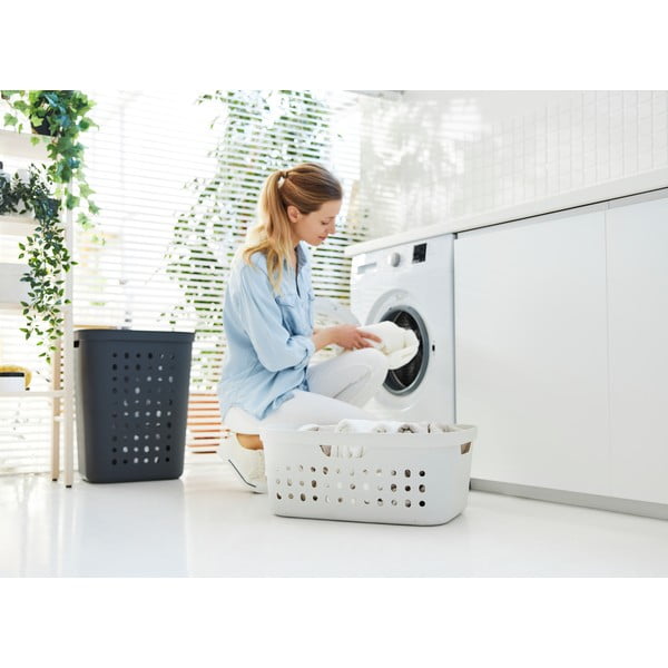 Cesto portabiancheria in plastica da 55 l Jona - Rotho-image-3
