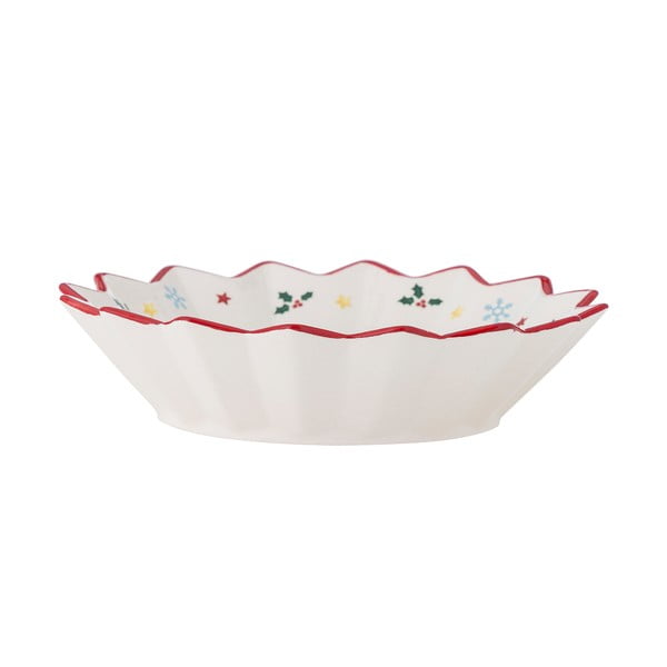 Piatto da portata rosso/color crema in ceramica a tema natalizio ø 20 cm Naive – Bloomingville-image-4