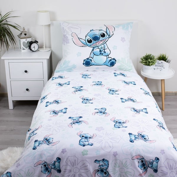 Set copripiumino e federa da bambini bianco in cotone per letto singolo 140x200 cm Lilo and Stitch "Ohana White" – Jerry Fabrics-image-2