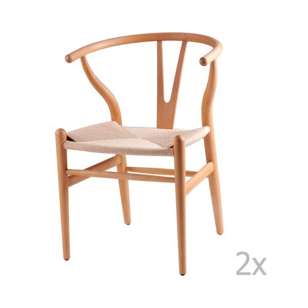 Set di 2 sedie da pranzo in legno Ada - sømcasa