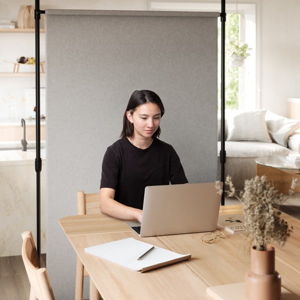 Telaio divisorio per tende nero opaco in acciaio Anywhere – Umbra-image-4