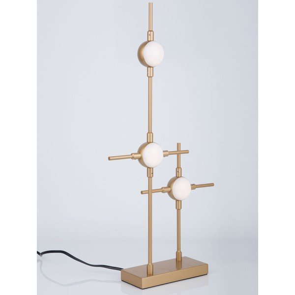 Lampada da tavolo LED dorata in metallo con paralume in vetro acrilico (altezza totale 52 cm) Atomo – Nova Luce-image-1