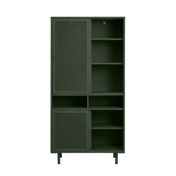 Armadietto verde scuro in metallo con porte scorrevoli 90x180x40 cm Veep – Unique Furniture-image-4