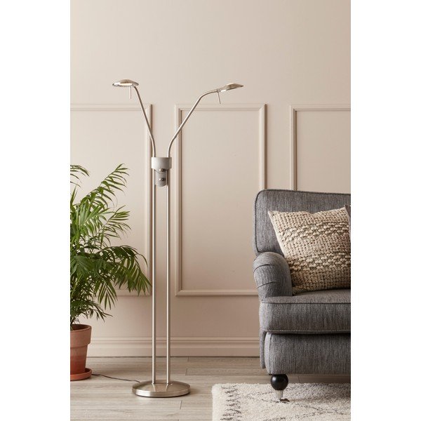 Lampada da terra argentata con paralume in metallo (altezza totale 135 cm) Hudson – Markslöjd-image-1